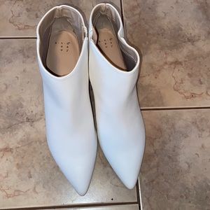 Never worn white kitten heels booties from Target. Size 9